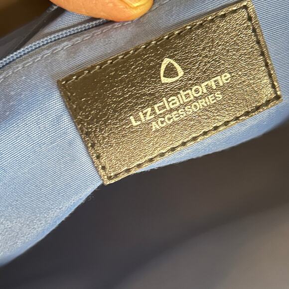 Liz Claiborne Shoulder Bag Chocolate Brown Silver Hardware Adjustable Strap - Picture 3 of 9